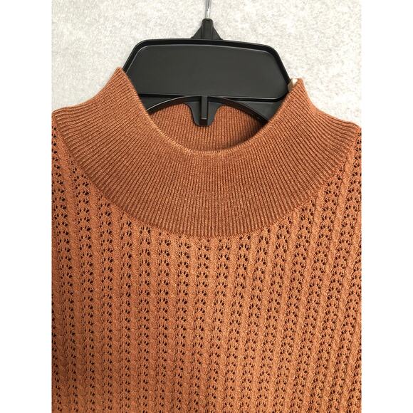 Elie. Elie Tahari Mock Neck Sweater Long Sleeve Women's Small Brown NEW - Picture 2 of 10